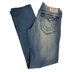True Religion Ricky 33x33 Relaxed Straight Light Wash Y2K Streetwear Jeans